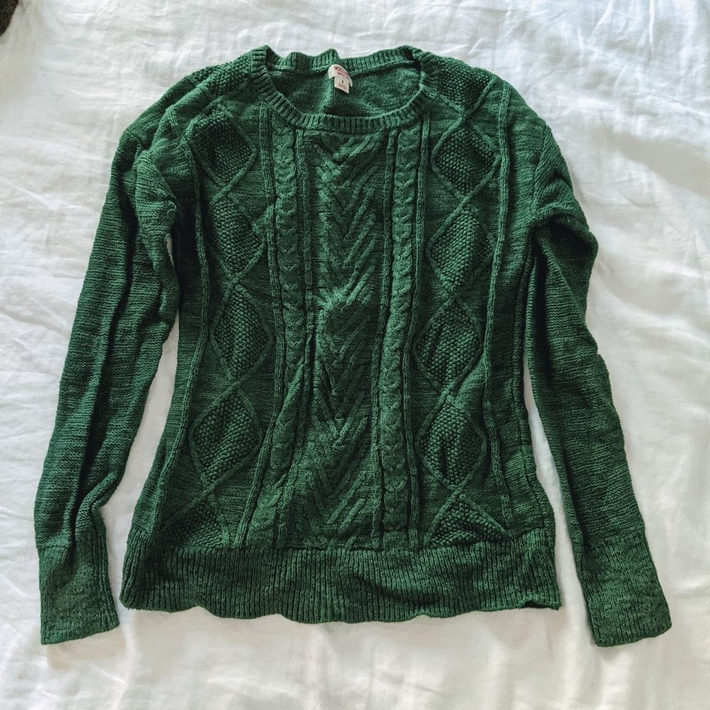 Green Cable Knit Sweater size S
